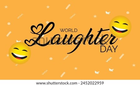 World Laughter Day observed every year in May. Template for background, banner, card, poster with text inscription. Royalty-Free Stock Photo #2452022959
