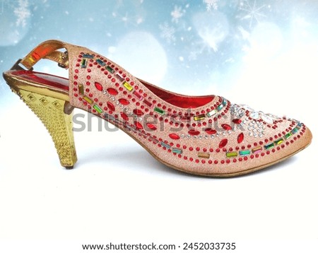  high heels shoes for women with pink color suitable for going to party  Royalty-Free Stock Photo #2452033735
