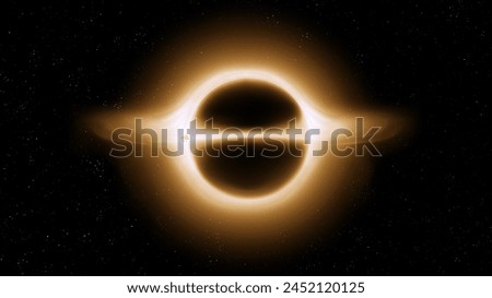 Black hole with accretion disk. Cosmic singularity with powerful gravity, Dead Star. Black Hole Event Horizon. Royalty-Free Stock Photo #2452120125