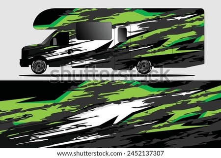 Graphic abstract line racing background kit design for wrap vehicle, race car, rally, adventure and livery stickers