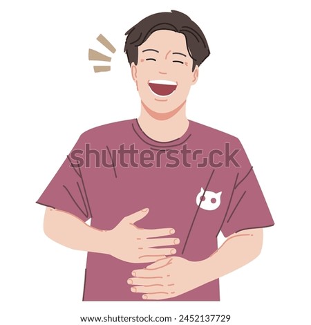 A man laughs out loud because of something funny Royalty-Free Stock Photo #2452137729