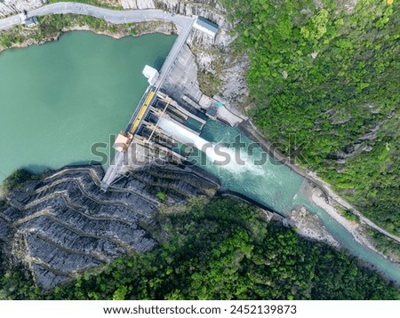 Aerial photography of hydropower station