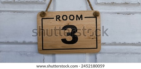 Room number sign number 3