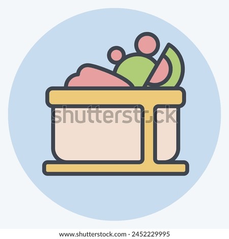 Icon Fruit Salad. related to Healthy Food symbol. color mate style. simple design illustration