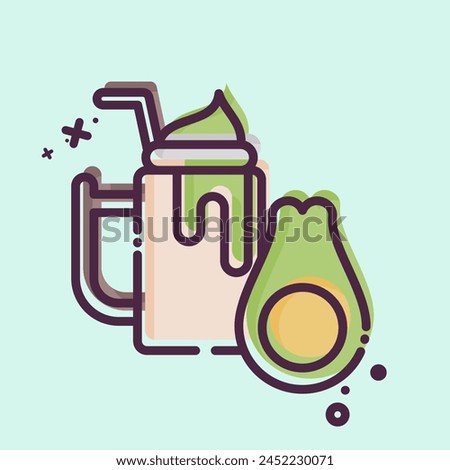 Icon Avocado. related to Healthy Food symbol. MBE style. simple design illustration