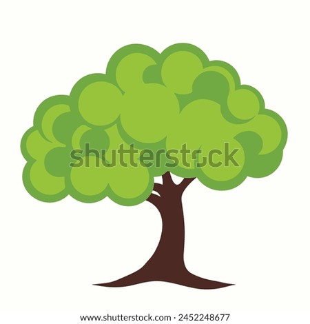 
a cartoon tree with green leaves on a white background Free Vector