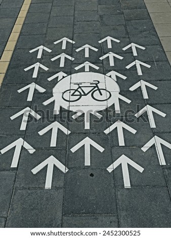 Bicycle Direction Sign on Bike Path