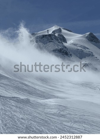 Mountain alpine landscapes photos with snow peaks