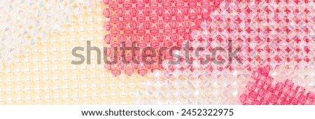 Banner with texture made from details for handcraft bag made from shiny acrylic beads.