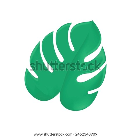 vector palm tree leaves isolated on white background.