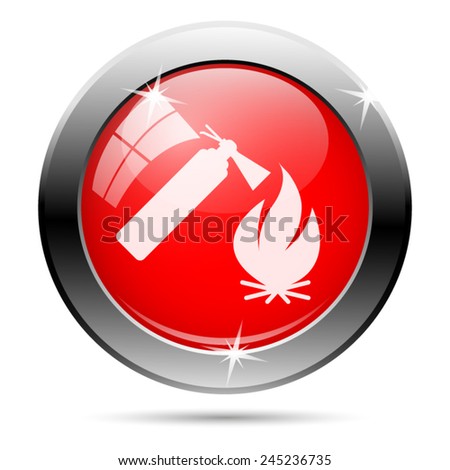 Fire icon. Internet button on white background. 