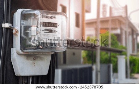 Electric meter for use home appliances, Modern technology  monitor the electrical, consumption of home electronic devices.