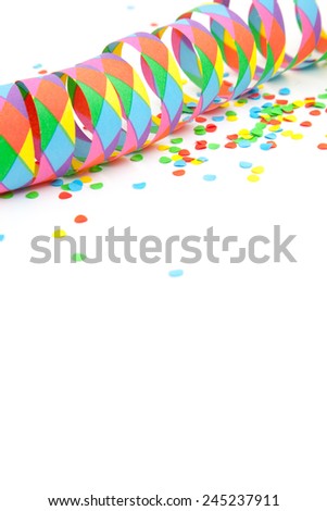 Party decoration on white background.