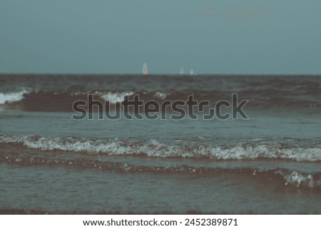 Picture of ocean waves in the afternoon in Hua Hin, Thailand.