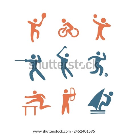 Collection of Sports player silhouettes. Sport Vector Icon Set. Sport Icon. Sport Set.	