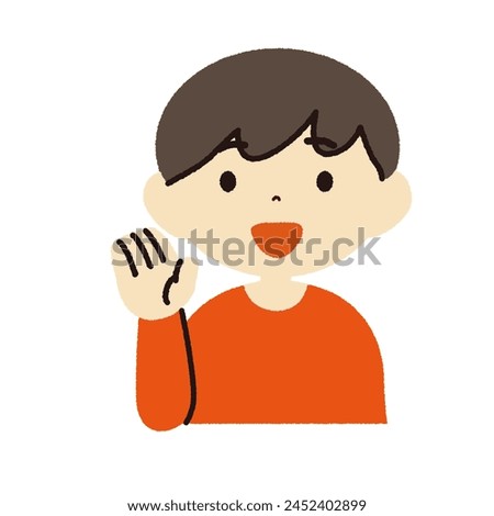 
Bust-up illustration of a boy wearing red clothes