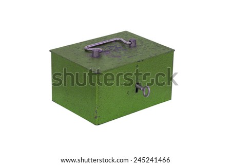 Green moneybox isolated on a white background