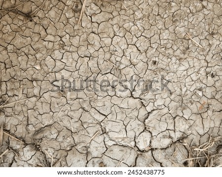 Nature brown ground background. Soil surface dry and cracked. Royalty-Free Stock Photo #2452438775