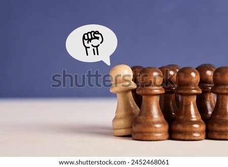 Workers on a strike. Revolution, protest, people power, worker strike, election movement. Fight for your right. Royalty-Free Stock Photo #2452468061