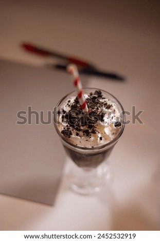 chocolate milkshake on a brake doing homework