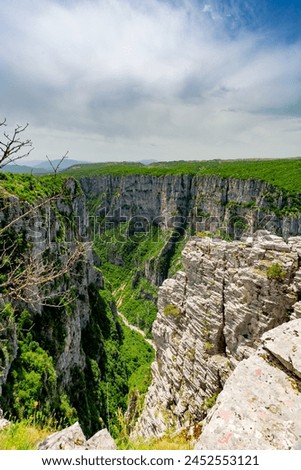 Vikos gorge in Zagorohoria, Greece	 Royalty-Free Stock Photo #2452553121
