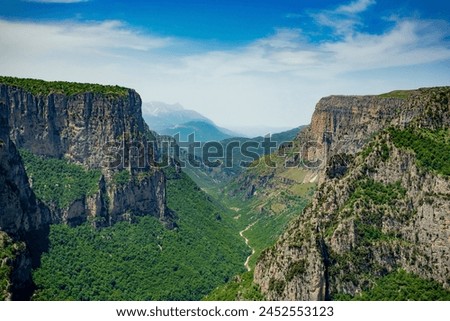 Vikos gorge in Zagorohoria, Greece	 Royalty-Free Stock Photo #2452553123