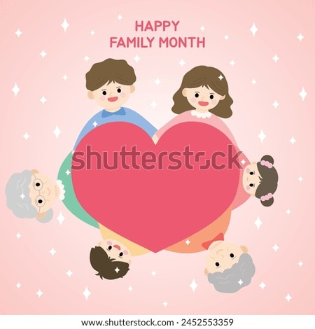 HAPPY FAMILY MONTH VECTOR ILLUSTRATION TEMPLATE