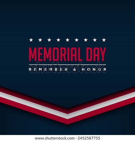 Memorial day background design with remember and honor text
