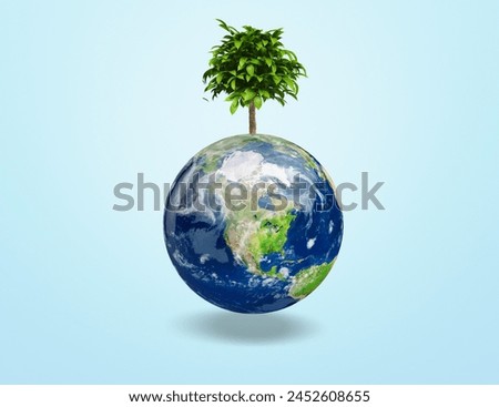 Invest in planet. Ecology concept. globe map with tree