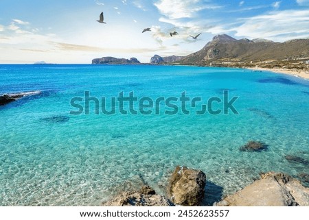 falasarna, beach, Island Crete, Greece  Royalty-Free Stock Photo #2452623557