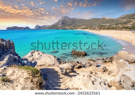 falasarna, beach, Island Crete, Greece  Royalty-Free Stock Photo #2452623561