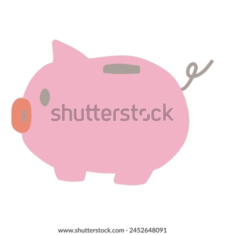 Clip art of piggy bank with a simple deformed pig looking sideways.