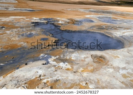 Mud springs and solfatars in the colorful high-temperature area of Namaskard-Iceland