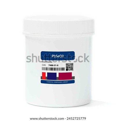 PbSeO3 - Lead(II) selenite. Chemical compound. CAS number  7488-51-9 Royalty-Free Stock Photo #2452725779