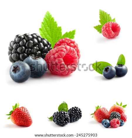 berry theme  mix composed of different images Royalty-Free Stock Photo #245275903