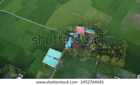 Aerial drone bird eye view of Gazipur, Dhaka, Bangladesh. beautiful Bangladesh. Beautiful aerial view landscape with village house, green nature, village view. drone landscape photography.