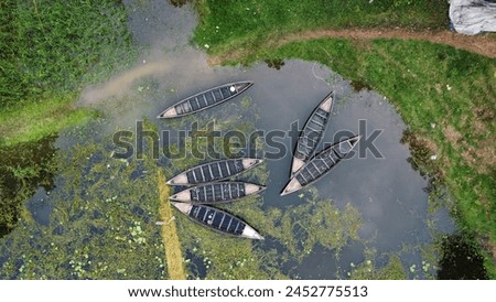 Aerial drone bird eye view of Gazipur, Dhaka, Bangladesh. beautiful Bangladesh. Beautiful aerial view landscape with green nature, boats, village view. drone landscape photography.