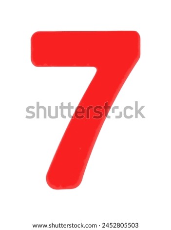 7 seven magnetic letter with clipping path