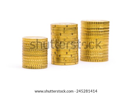 coins isolated on white