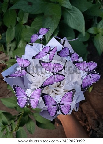 Beautiful butterflay purple natural paper