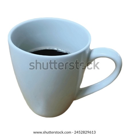 White coffee cup  Container for holding coffee, beautiful shape, isolated on white background.
