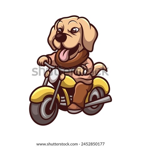 Dog ridding motorcycle illustration design 