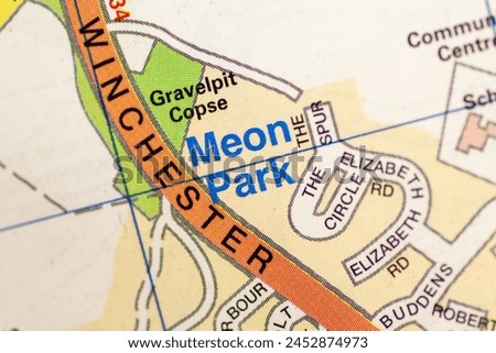 Meon Park, Southampton in Hampshire, England, UK atlas map town name of the area