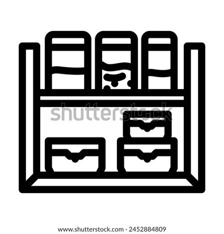 food storage containers restaurant equipment line icon vector. food storage containers restaurant equipment sign. isolated contour symbol black illustration