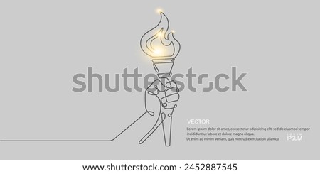  Fire. Sports Cup. Line drawing.Vector illustration .