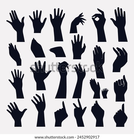 hand silhouette collection design vector