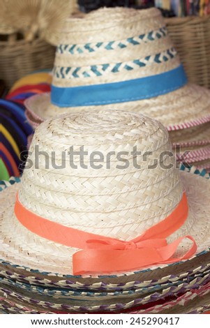 Hats  for sale at the market