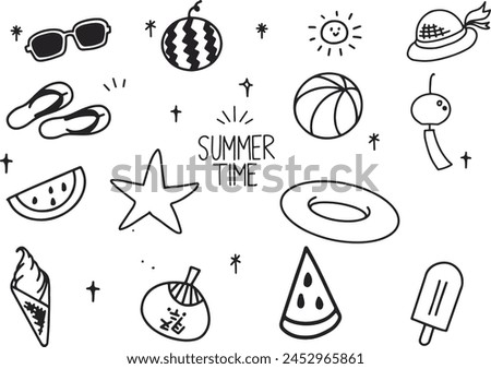 Illustration set of summer items 