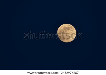 Full moon on blue sky beautifull background . High quality photo
