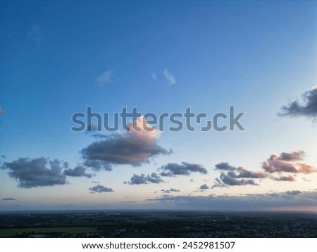 High Angle View of Botany Bay Beach and Sea View During Sunset at Broadstairs Kent, England UK. April 21st, 2024 Royalty-Free Stock Photo #2452981507